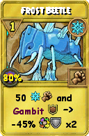 Wizard101 Ice spell card: Frost Beetle, Spell ID 12651