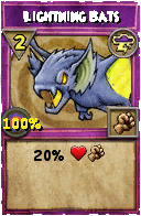 Wizard101 Storm spell card: Lightning Bats, Spell ID 12655