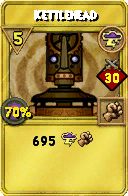 Wizard101 Storm spell card: Kettlehead, Spell ID 12657