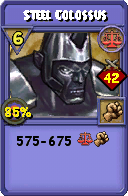 Wizard101 Balance spell card: Steel Colossus, Spell ID 12659
