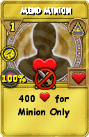 Wizard101 Myth spell card: Mend Minion, Spell ID 12665
