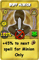 Wizard101 Myth spell card: Buff Minion, Spell ID 12667