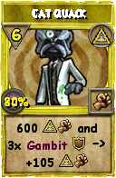 Wizard101 Myth spell card: Cat Quack, Spell ID 12671