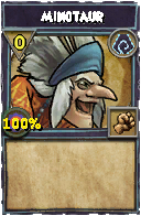Wizard101 Shadow spell card: Minotaur, Spell ID 12673