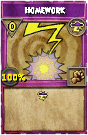 Wizard101 Storm spell card: Homework, Spell ID 12676