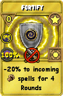 Wizard101 Star spell card: Fortify, Spell ID 12679