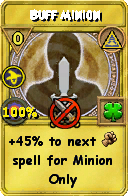Wizard101 Myth spell card: Buff Minion, Spell ID 12681