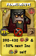 Wizard101 Balance spell card: Franklinstove, Spell ID 12691