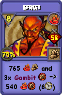 Wizard101 Fire spell card: Efreet, Spell ID 12705