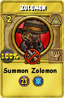 Wizard101 Myth spell card: Zolomon, Spell ID 12706