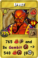 Wizard101 Fire spell card: Efreet, Spell ID 12707