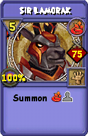 Wizard101 Fire spell card: Sir Lamorak, Spell ID 12716