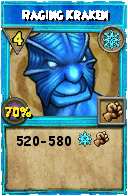 Wizard101 Ice spell card: Raging Kraken, Spell ID 12723