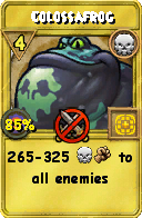 Wizard101 Death spell card: Colossafrog, Spell ID 12725
