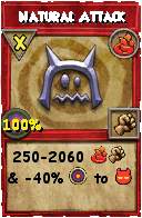 Wizard101 Fire spell card: Natural Attack, Spell ID 12731