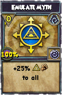 Wizard101 Shadow spell card: Emulate Myth, Spell ID 12733