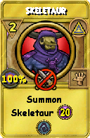 Wizard101 Myth spell card: Skeletaur, Spell ID 12744