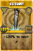 Wizard101 Sun spell card: SCISSOR!, Spell ID 12747