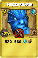 Wizard101 Ice spell card: Frozen Kraken, Spell ID 12752