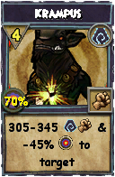 Wizard101 Shadow spell card: Krampus, Spell ID 12757