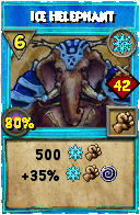 Wizard101 Ice spell card: Ice Helephant, Spell ID 12765