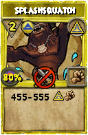 Wizard101 Myth spell card: Splashsquatch, Spell ID 12773