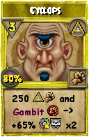 Wizard101 Myth spell card: Cyclops, Spell ID 12785