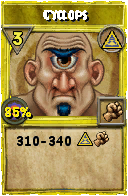 Wizard101 Myth spell card: Cyclops, Spell ID 12786