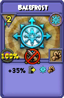 Wizard101 Ice spell card: Balefrost, Spell ID 12787