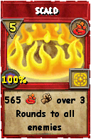 Wizard101 Fire spell card: Scald, Spell ID 12797