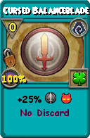 Wizard101 Shadow spell card: Cursed Balanceblade, Spell ID 12798