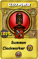 Wizard101 Myth spell card: Clockworker, Spell ID 12806
