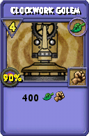 Wizard101 Life spell card: Clockwork Golem, Spell ID 12808