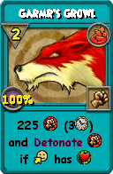 Wizard101 Fire spell card: Garmr's Growl, Spell ID 12815