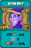 Wizard101 Storm spell card: Elven Bolt, Spell ID 12817