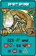 Wizard101 Life spell card: Spirit Spider, Spell ID 12821