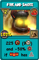 Wizard101 Fire spell card: Fire and Smoke, Spell ID 12823