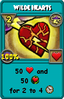 Wizard101 Storm spell card: Wilde Hearts, Spell ID 12825