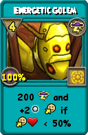 Wizard101 Storm spell card: Energetic Golem, Spell ID 12829