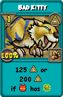 Wizard101 Myth spell card: Bad Kitty, Spell ID 12832