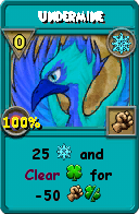 Wizard101 Ice spell card: Undermine, Spell ID 12833