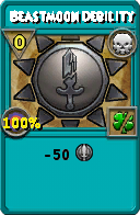 Wizard101 Death spell card: Beastmoon Debility, Spell ID 12836