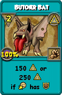 Wizard101 Myth spell card: Butcher Bat, Spell ID 12837