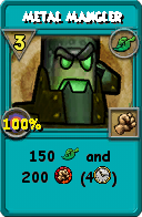 Wizard101 Life spell card: Metal Mangler, Spell ID 12845