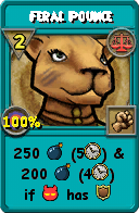 Wizard101 Balance spell card: Feral Pounce, Spell ID 12849