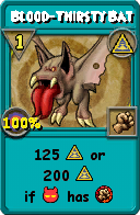 Wizard101 Myth spell card: Blood-Thirsty Bat, Spell ID 12851