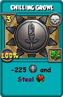 Wizard101 Death spell card: Chilling Growl, Spell ID 12854