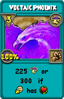 Wizard101 Storm spell card: Voltaic Phoenix, Spell ID 12857