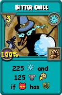 Wizard101 Ice spell card: Bitter Chill, Spell ID 12860