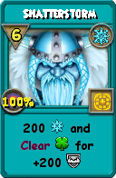 Wizard101 Ice spell card: Shatterstorm, Spell ID 12866